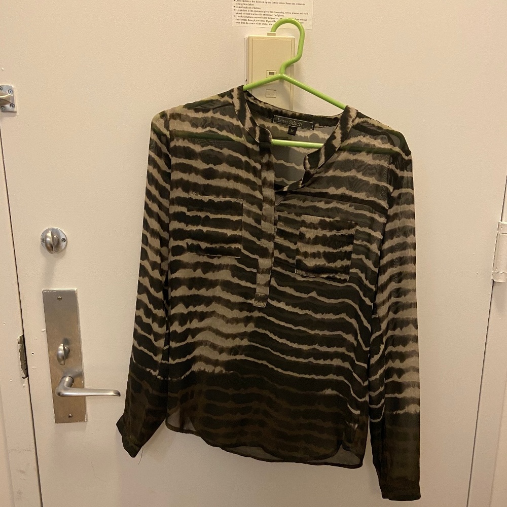 Love Stitch Long Sleeve Blouse